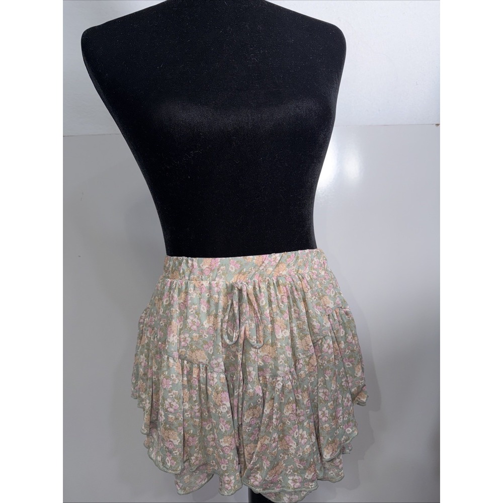 Green Altard State Ruffle Skirt Altar'd State floral‎ size small